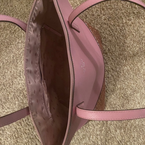 Kate Spade Pink Sparkle Glitter Greta Court Zip Tote Purse Bag - Picture 4 of 4